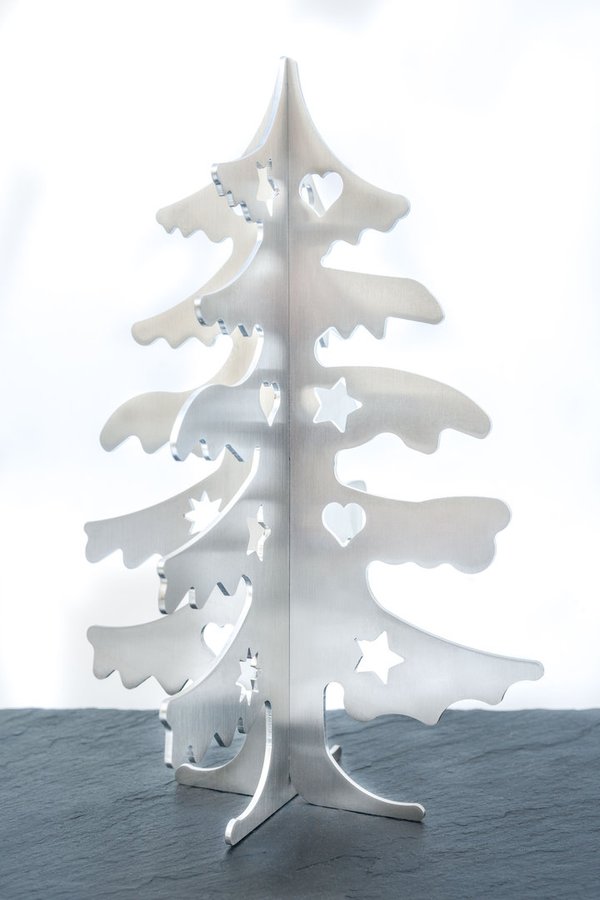 3D Weihnachtsbaum aus satiniertem Edelstahl
