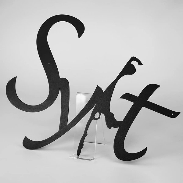 Sylt Schriftzug Metallschild schwarz